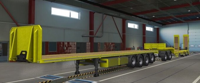 Trailer Lowbed and Lowloader Functional Load Works [MP-SP]  Eurotruck Simulator mod