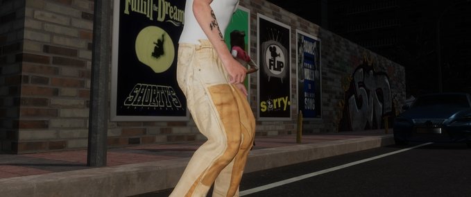 Gear Double Knee Beige Flared Pants for Evan Smith Skater XL mod