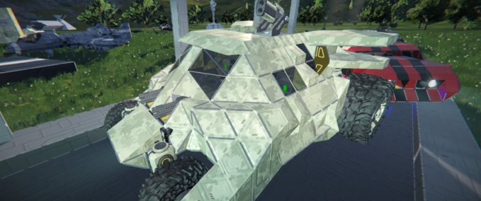 Blueprint Batmobile Tumbler Tan military Space Engineers mod