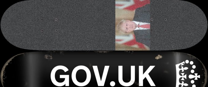 Deck Gov.UK Foil deck + Boris Griptape Skater XL mod