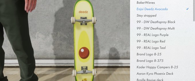 Gear Deedz Avocado Deck Skater XL mod