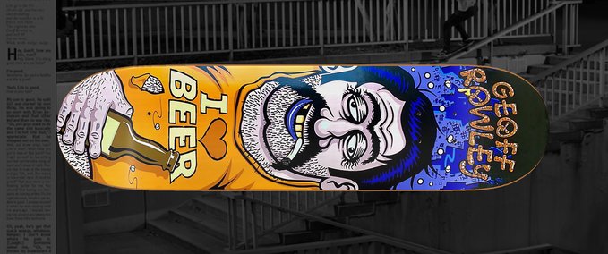 Real Brand 1997 Flip Geoff Rowley White Trash Deck Skater XL mod