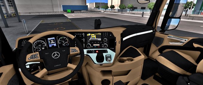 Trucks MERCEDES ACTROS MP4 BEIGE - DUNKELGRAUES INTERIEUR [1.39.X] Eurotruck Simulator mod