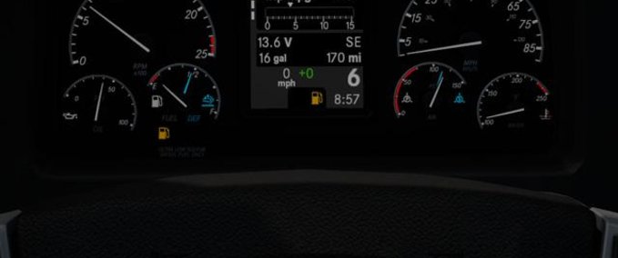 Trucks CASCADIA ETS2 DASHBOARD FUEL LEVEL DISPLAY Eurotruck Simulator mod