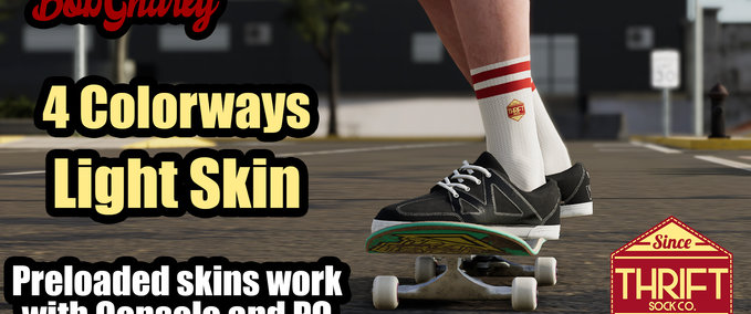 Gear Thrift CONSOLE - BobGnarly Socks - Light Skin Skater XL mod