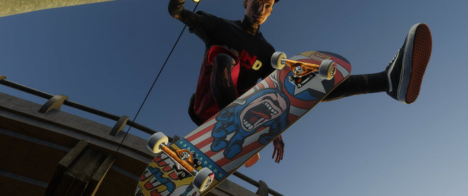 Real Brand Deck and Griptape Santa Cruz Captain America Skater XL mod
