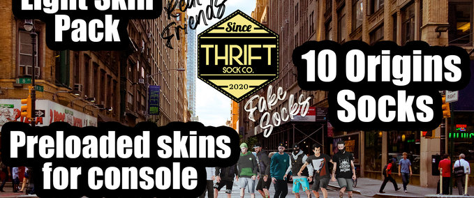 Gear Thrift CONSOLE - Origin Socks - Light Skin Skater XL mod