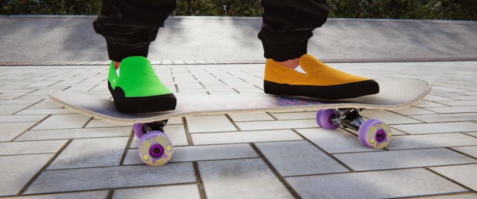 Gear Vans Slip On orange/green Skater XL mod