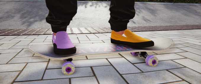 Gear Vans Slip On orange/purple Skater XL mod