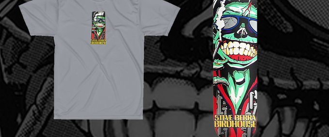 Other 1990's Birdhouse Steve Berra Zombie Deck & Shirt Skater XL mod