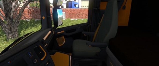 Trucks SCANIA BLACK - ORANGE INTERIOR 1.39.X Eurotruck Simulator mod