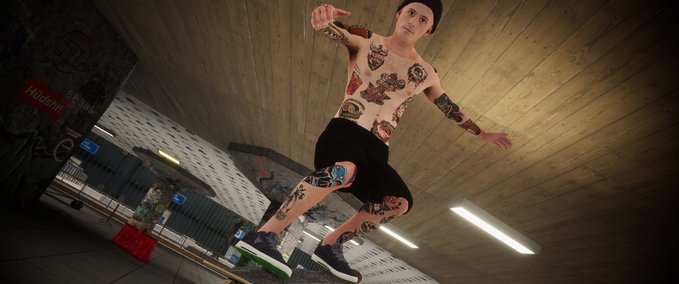 Misc Character Attribute Traditional Tattoo style body suit Skater XL mod
