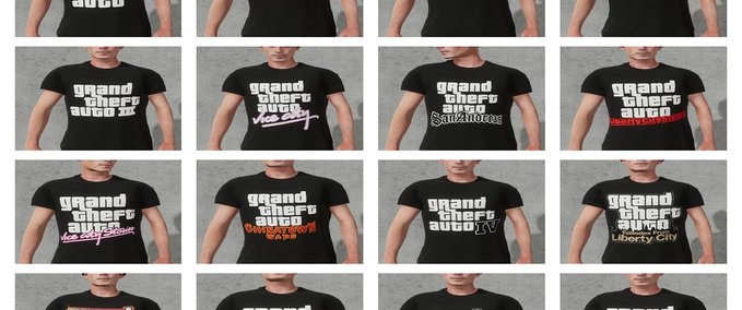 Gear Grand Theft Auto Shirt Pack Skater XL mod