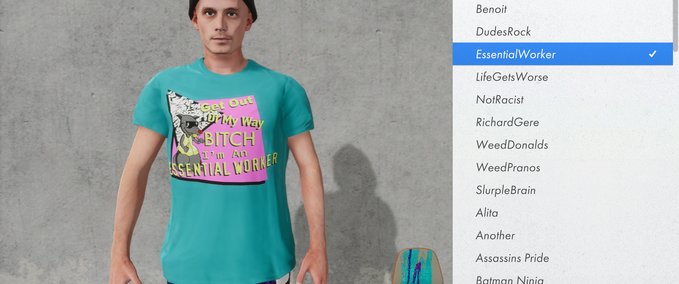 Real Brand Cum Town Shirt Pack Skater XL mod