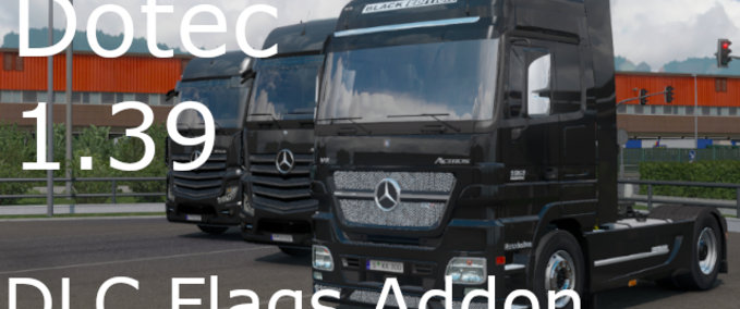 Trucks DLC FLAGS ADDON FOR MERCEDES-BENZ ACTROS MP2 BLACK EDITION Eurotruck Simulator mod
