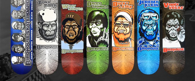 Gear 2002 Birdhouse Ape Series Team Deck Bundle Skater XL mod