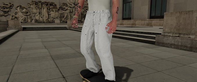 Real Brand White Carhartt Double Knee for Evan Smith Pant Skater XL mod