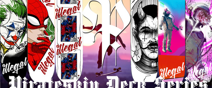 Fakeskate Brand illegal Skateboards PIRATESKIN Series Skater XL mod