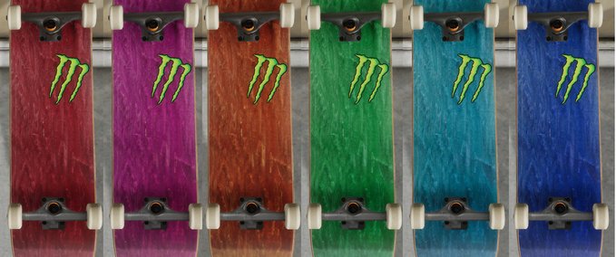 Gear Colorful blank deck with Monster sticker Skater XL mod