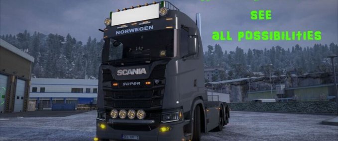 Trucks Scania NG S&R vergrößerte Sonnenblende mit Slots [1.39.x] Eurotruck Simulator mod