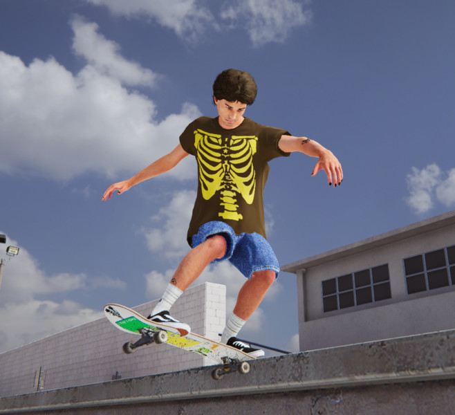 Skater XL: Homies Network Skeleton Tee Green v 1.0 Gear, Real