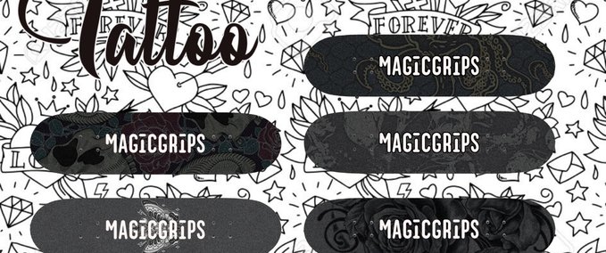 Gear Magic Grips Pack 2 - Tattoo Series Skater XL mod