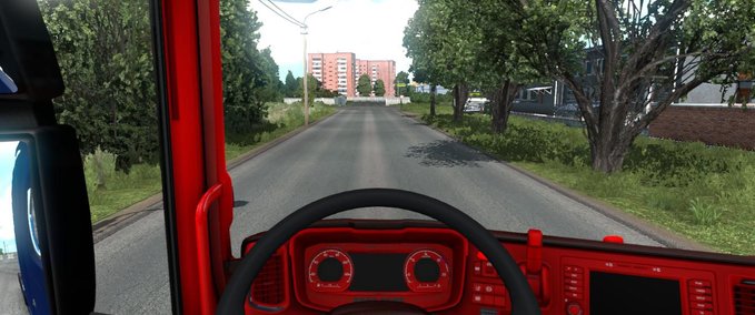 Trucks SCANIA ROT - SCHWARZES INTERIEUR [1.39.X] Eurotruck Simulator mod