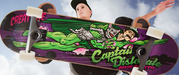 Real Brand David Gravette Captain Dislocate Creature Deck Skater XL mod