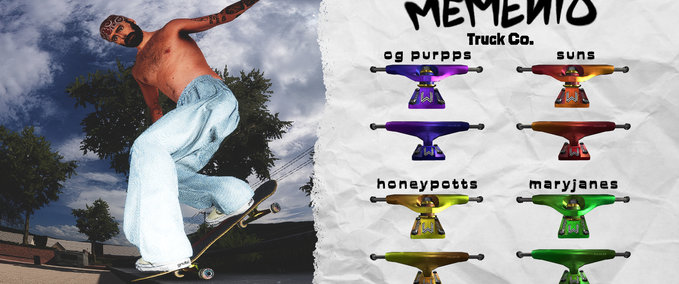 Gear MEMENTO TRUCK CO. FIRST DROP! Skater XL mod