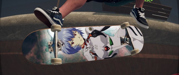 Gear Neon Genesis Evangelion Rei Ayanami Chrome Deck Skater XL mod