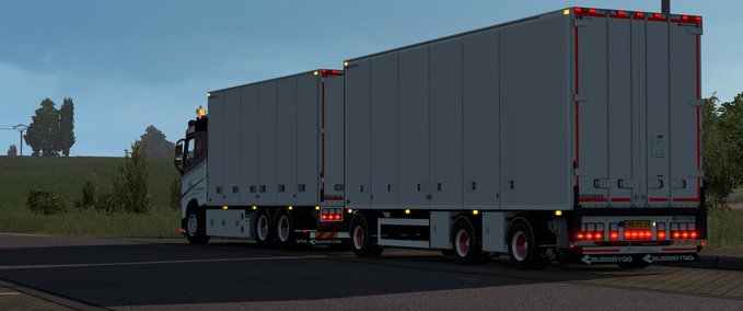 Trucks RJL CHASSIS ADDON BUSSBYGG 3 ACHSLE TRAILER [1.39.X] Eurotruck Simulator mod