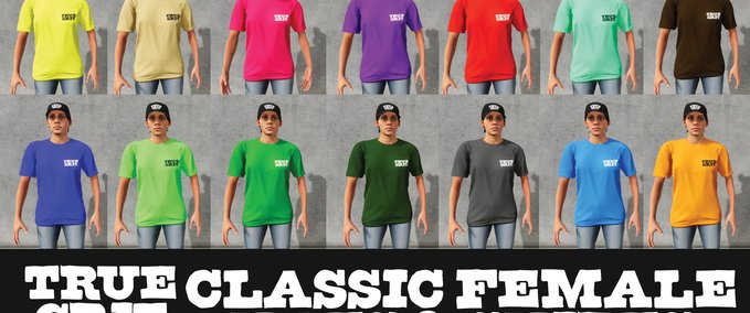 Gear True Grit - Classic Female Hats and Shirts Skater XL mod