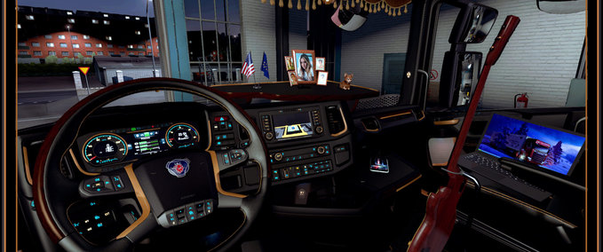 Interieurs Dark Interior for Scania S/R 2016 Eurotruck Simulator mod