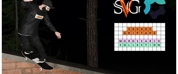 Other Savage Griptape - (Savage Wordsearch Collection) Skater XL mod