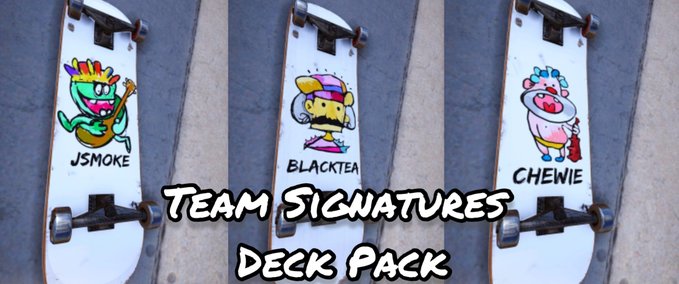 Fakeskate Brand Team Signatures Deck Pack Skater XL mod
