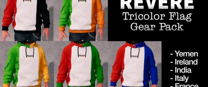 Gear Revere Tricolor Flag Hoodie Pack Skater XL mod