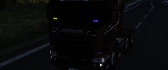 Trucks UBER LED SIGN  Eurotruck Simulator mod