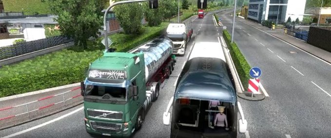 Trucks LKW Auspuffrauch im Straßenverkehr  Eurotruck Simulator mod