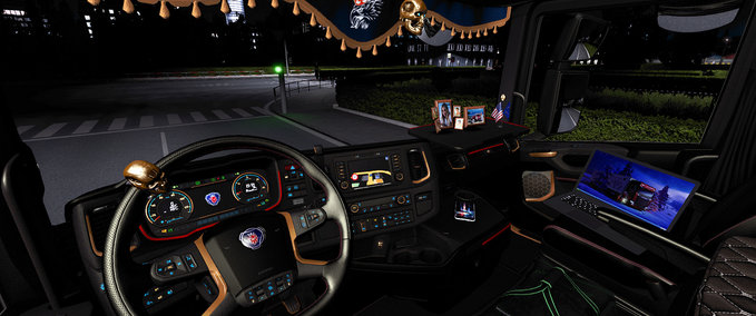 Interieurs Dark Interior Scania S/R 2016 Pack Eurotruck Simulator mod