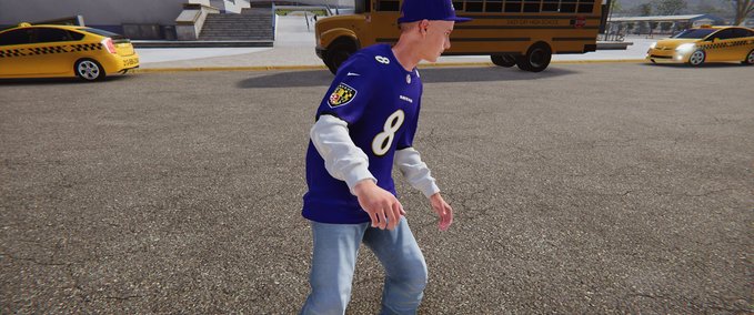 Crewneck Sweatshirt NFL Baltimore Ravens Lamar Jackson Jersey Skater XL mod