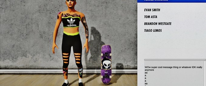 Skin custom female skin Skater XL mod