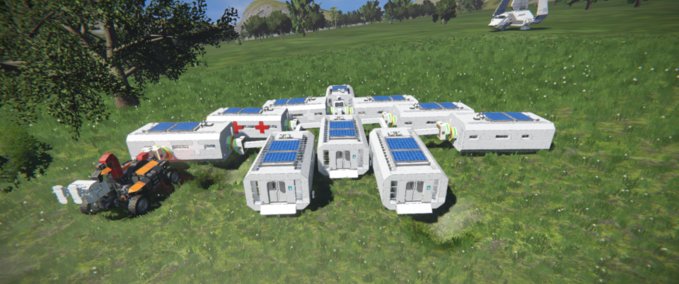 Blueprint 10 way full module container base Space Engineers mod