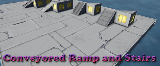 Large_Grid Conveyored Ramp and Stairs Space Engineers mod