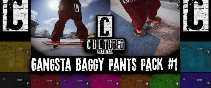 Gear Cultured Skate Co Gangsta Baggy Pants Pack #1 Skater XL mod