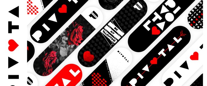 Fakeskate Brand Pivotal - 'Valentines' Drop Skater XL mod