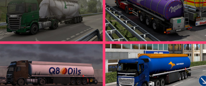 Trailer Realistische Zement/Chemie/Nahrungsmittel/Treibstoff Zisternen (Frachmarkt / KI Straßenverkehr)  Eurotruck Simulator mod