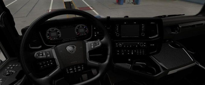 Interieurs Komplettes Schwarzes Interieur für Scania S und R Eurotruck Simulator mod