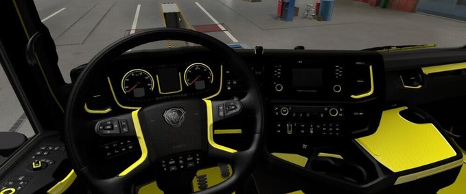 Interieurs Gelbes Interieur für Scania S & R 2016 Eurotruck Simulator mod
