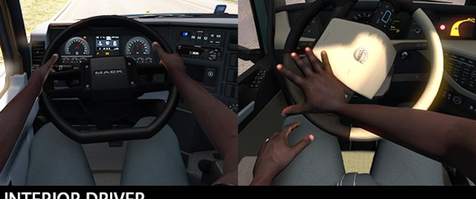 Trucks Skins für animierte Hände auf dem Lenkrad ohne Tattoo in zwei Varianten  Eurotruck Simulator mod