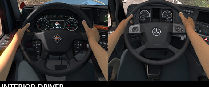 Trucks [ATS] Skins für animierte Hände auf dem Lenkrad ohne Tattoo in zwei Varianten  American Truck Simulator mod